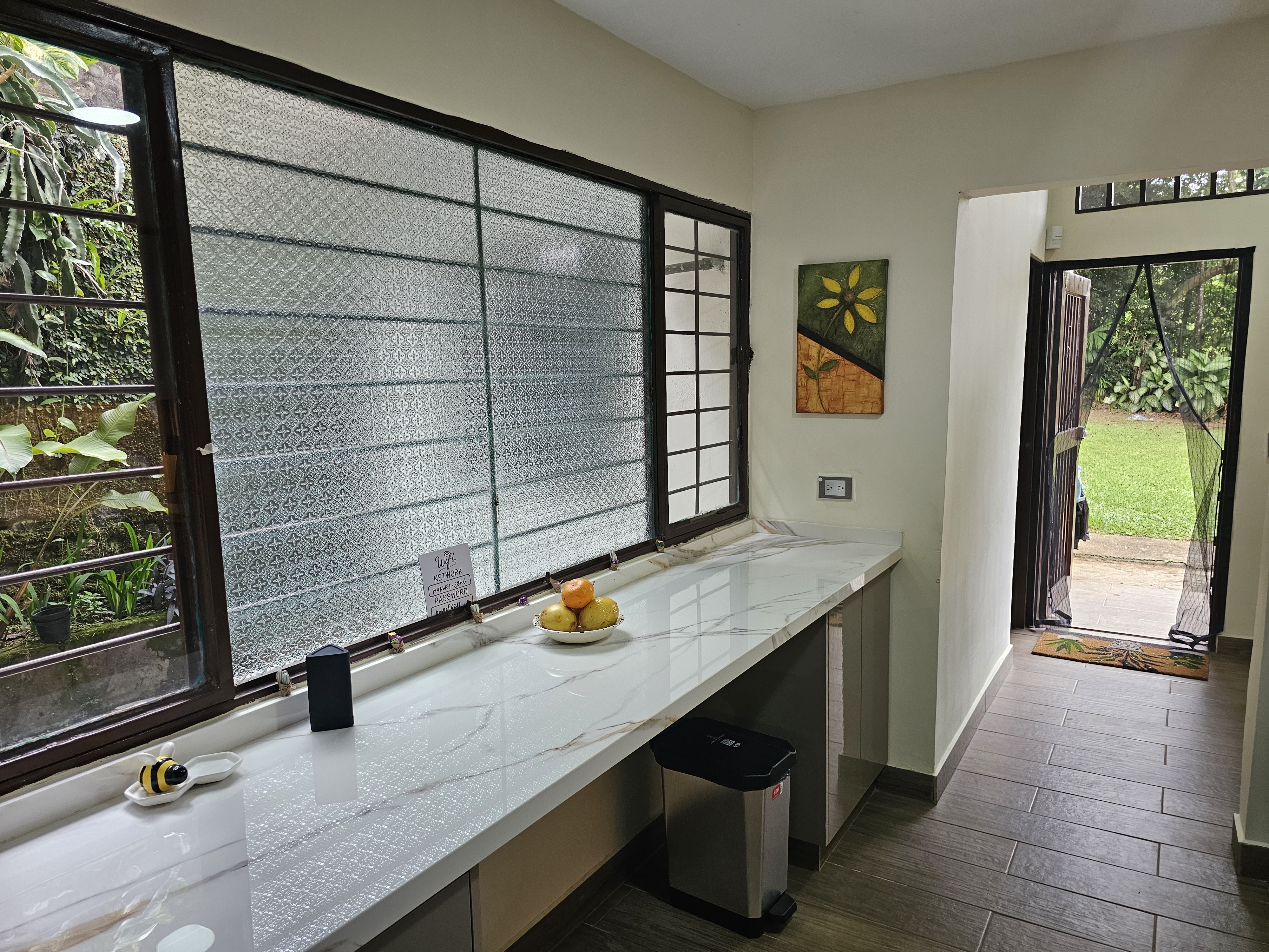 Kitchen counter and entryway